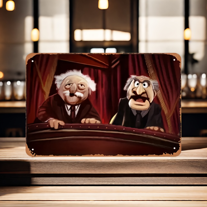 Home Bar Cafe - Statler & Waldorf ヴィンテージメタルウォールアート - 8x12インチ、アイアントリムポスター、家庭、カフェ、バーの装飾用