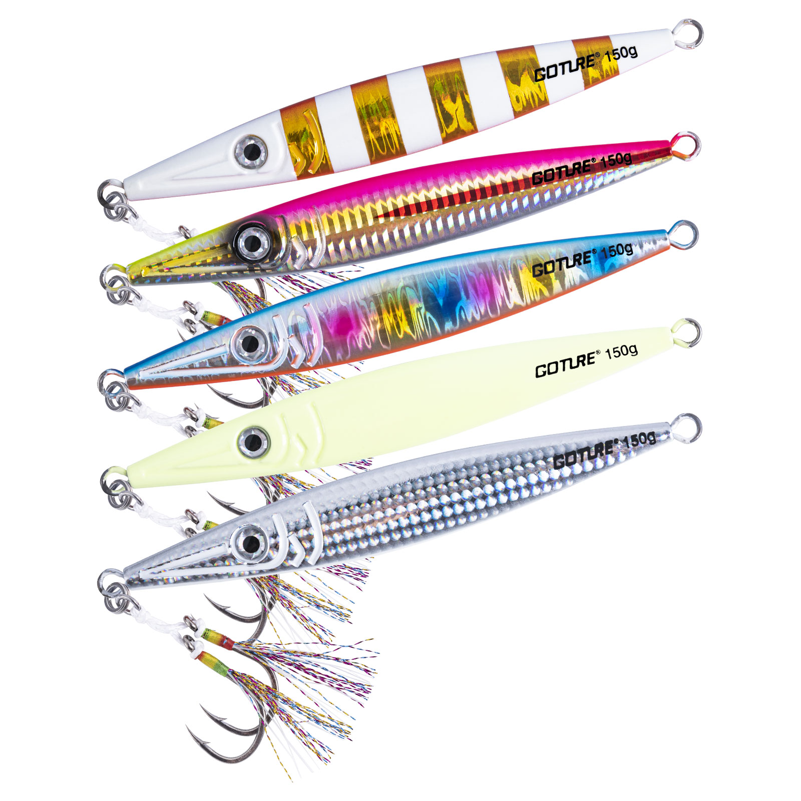 Jigger Double Sided - Goture 発光高速シンキングジギングキャスティングルアー 80 グラム 100 グラム