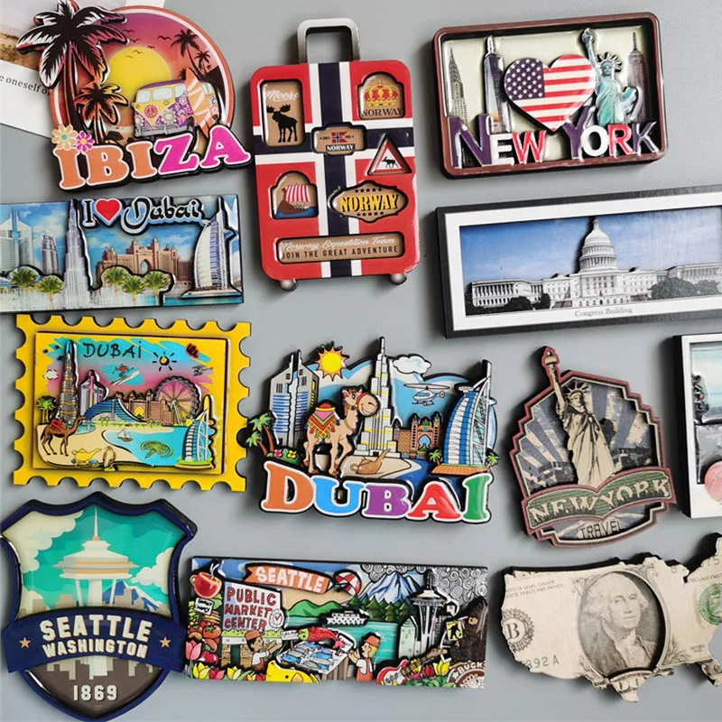 Home Barcelona - Ibiza-木製の冷蔵庫用マグネット,biza,belona,spain,新しいyork,Prusa,ドバイ,芸術的な家の装飾,友人への贈り物