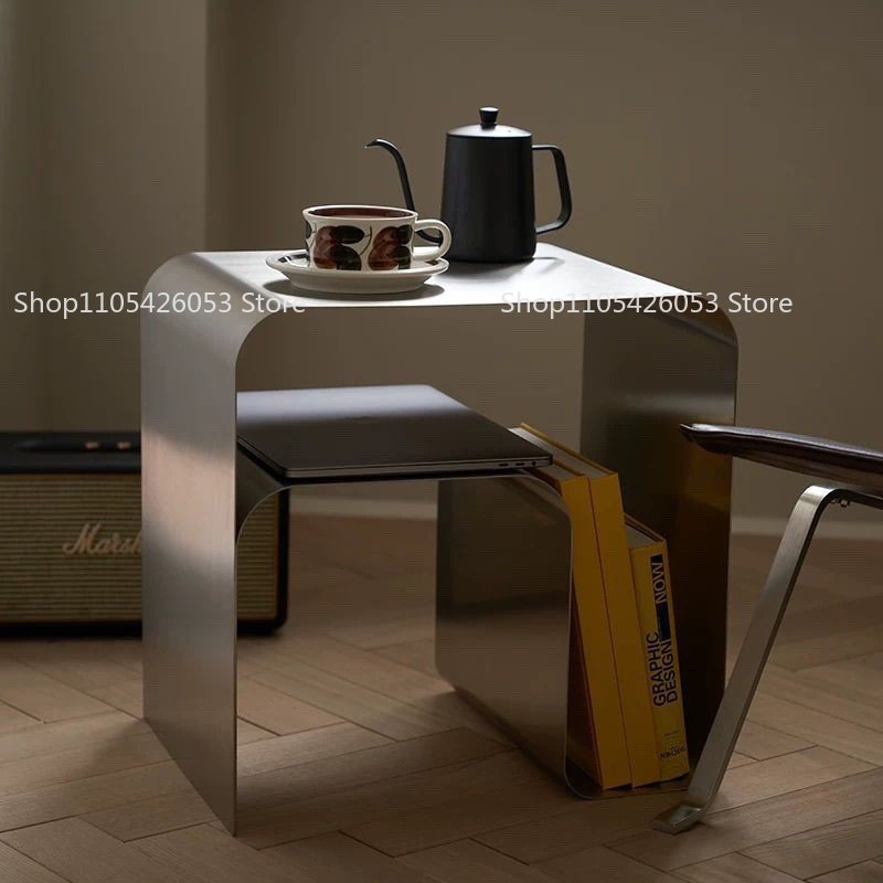 Home Bar Shelf - 中世、バウハウス、ステンレス鋼、サイドテーブル、クリエイティブ、ベッドサイド、収納、テーブル、モダン、ホーム、ソファ、コーナーテーブル、棚