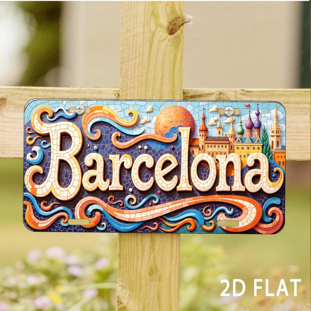 Home Barcelona - 2Dフラット、バルセロナのシンボル-耐久性があり、家庭やカフェに適しています。鮮やかな色の伝統的なデザインで、完璧なホリデーギフトです。