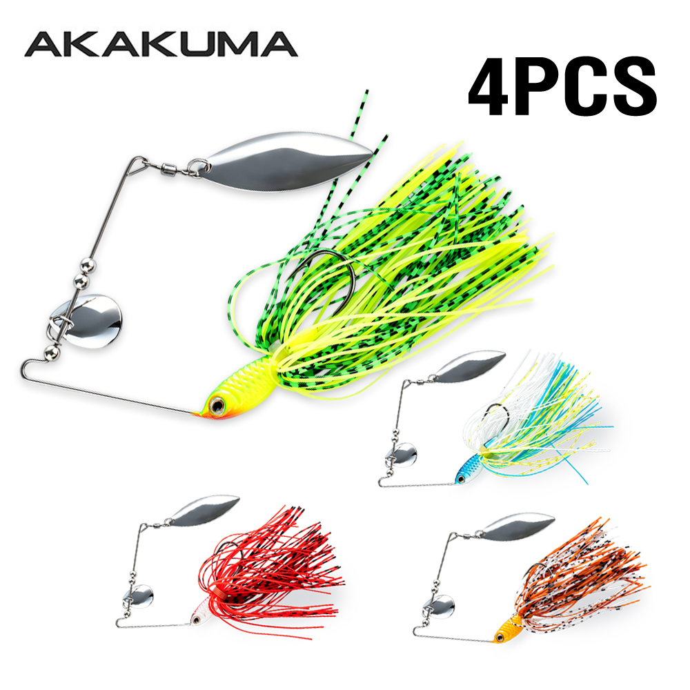 Jigger Double Sided - 4個入り 18g スピナーベイト フィッシングルアー ダブルブレード ウィードレスジグ