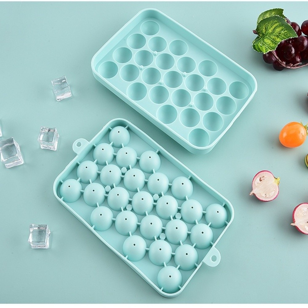 Ice Mold Sphere - クリエイティブシリコングレープボール型 25グリッド丸型手作り石鹸型 柔軟な再利用可能なアイスキューブ型 バーパーティー用