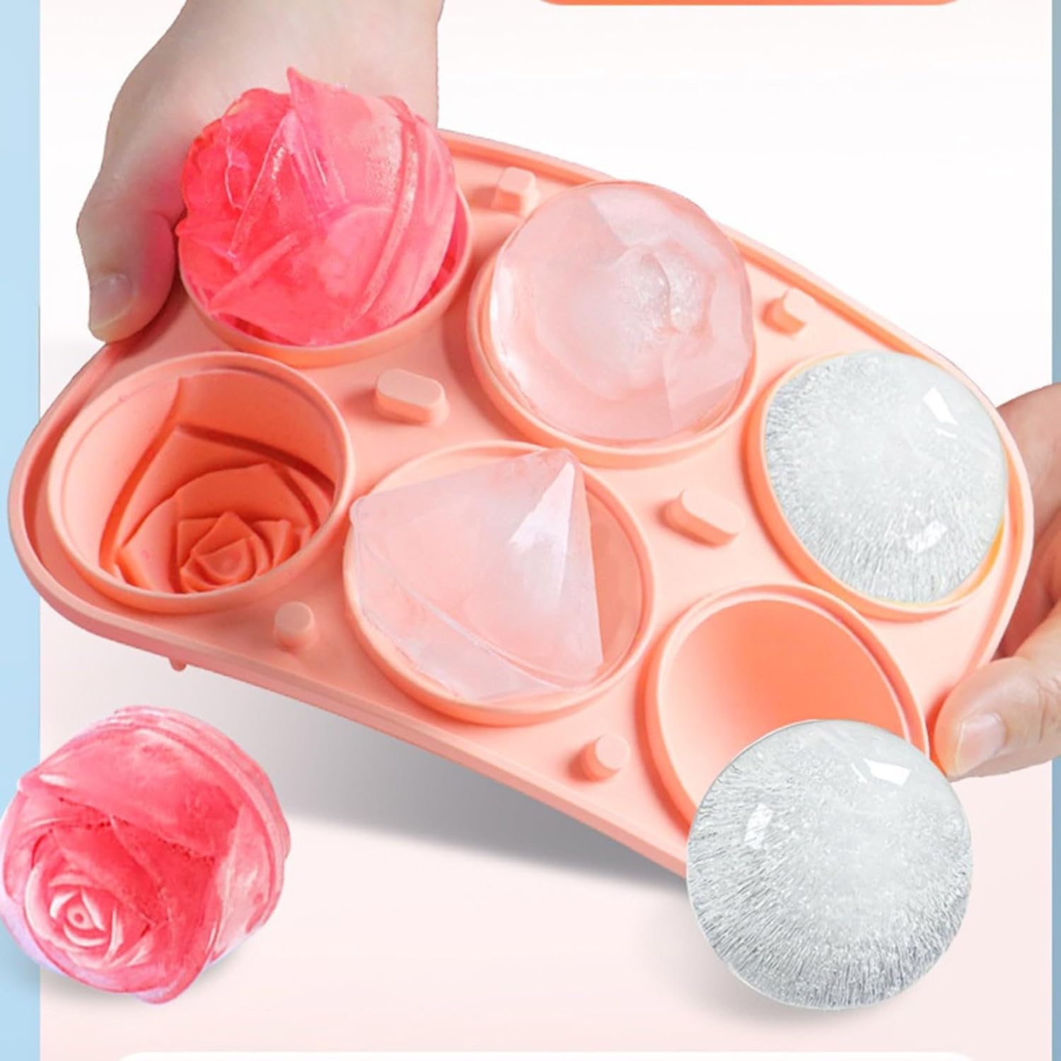 2026年大型製氷皿 蓋付き シリコン製 ローズダイヤモンド - Ice Mold Sphere のレビューと価格