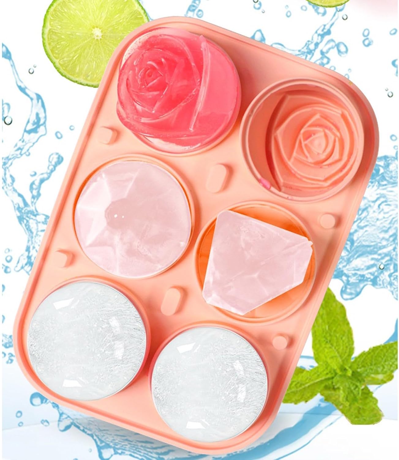 2026年大型製氷皿 蓋付き シリコン製 ローズダイヤモンド - Ice Mold Sphere のレビューと価格