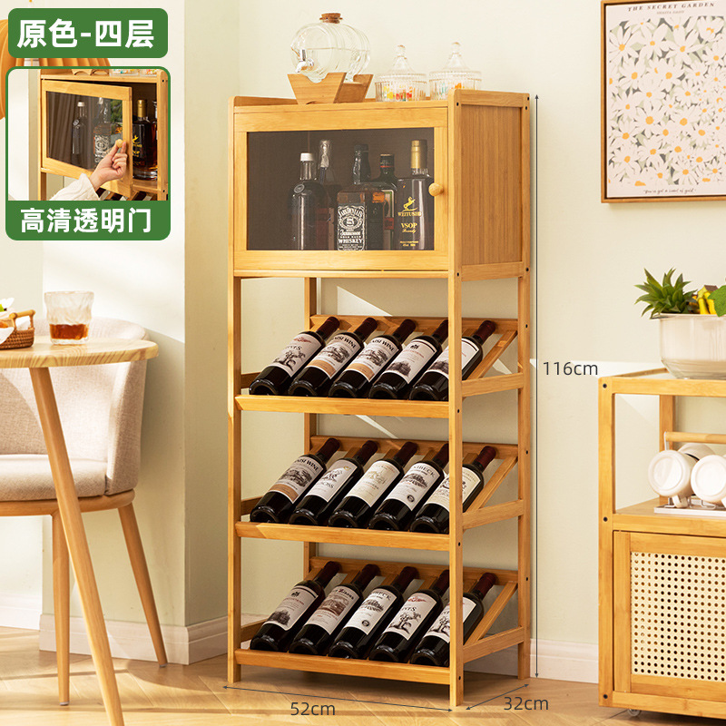 固体竹ワインラック 3/4 段フロア自立型ストレージワインホ - Home Bar Shelf のレビューと価格