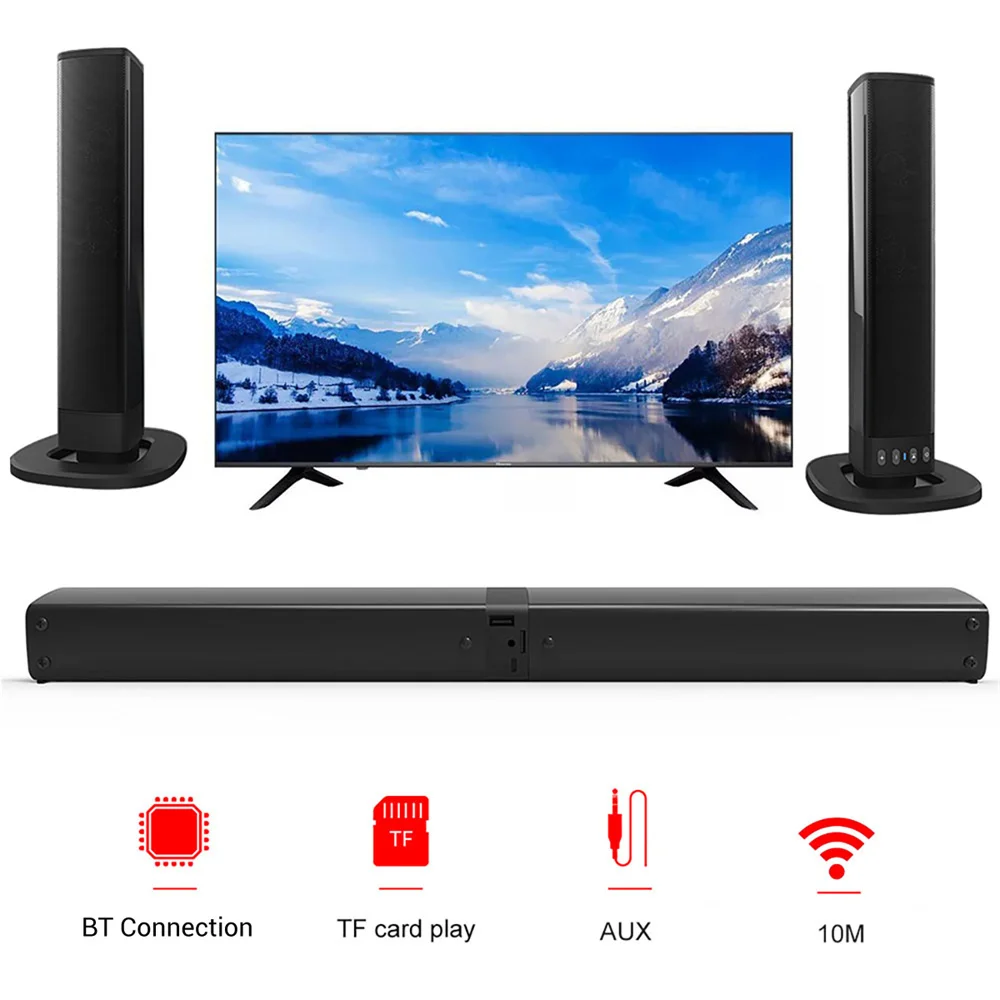 ワイヤレス Bluetooth テレビサウンドバー 2 スピ - Home Bar And Theater のレビューと価格