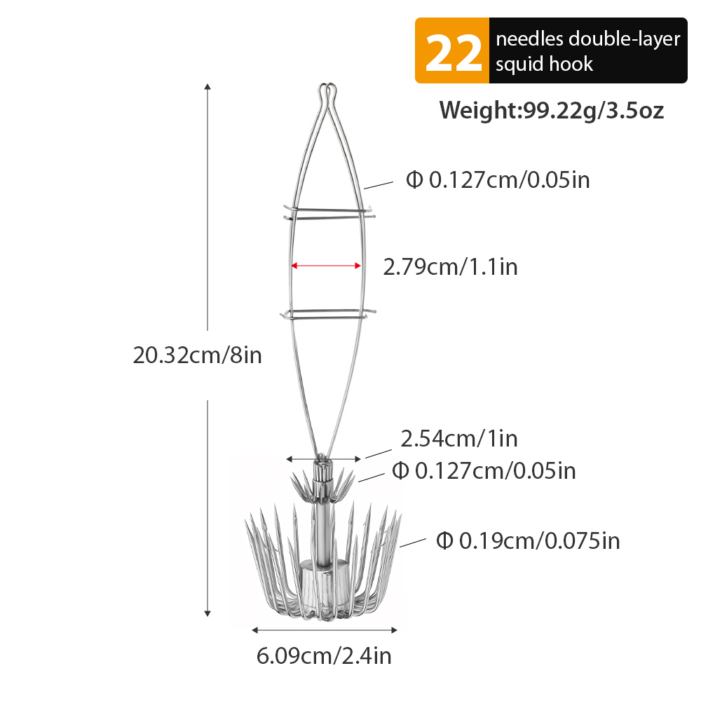 1個入り大型二重層イカ釣り針、100g-200g特大タコ釣り - Jigger Double Sided のレビューと価格