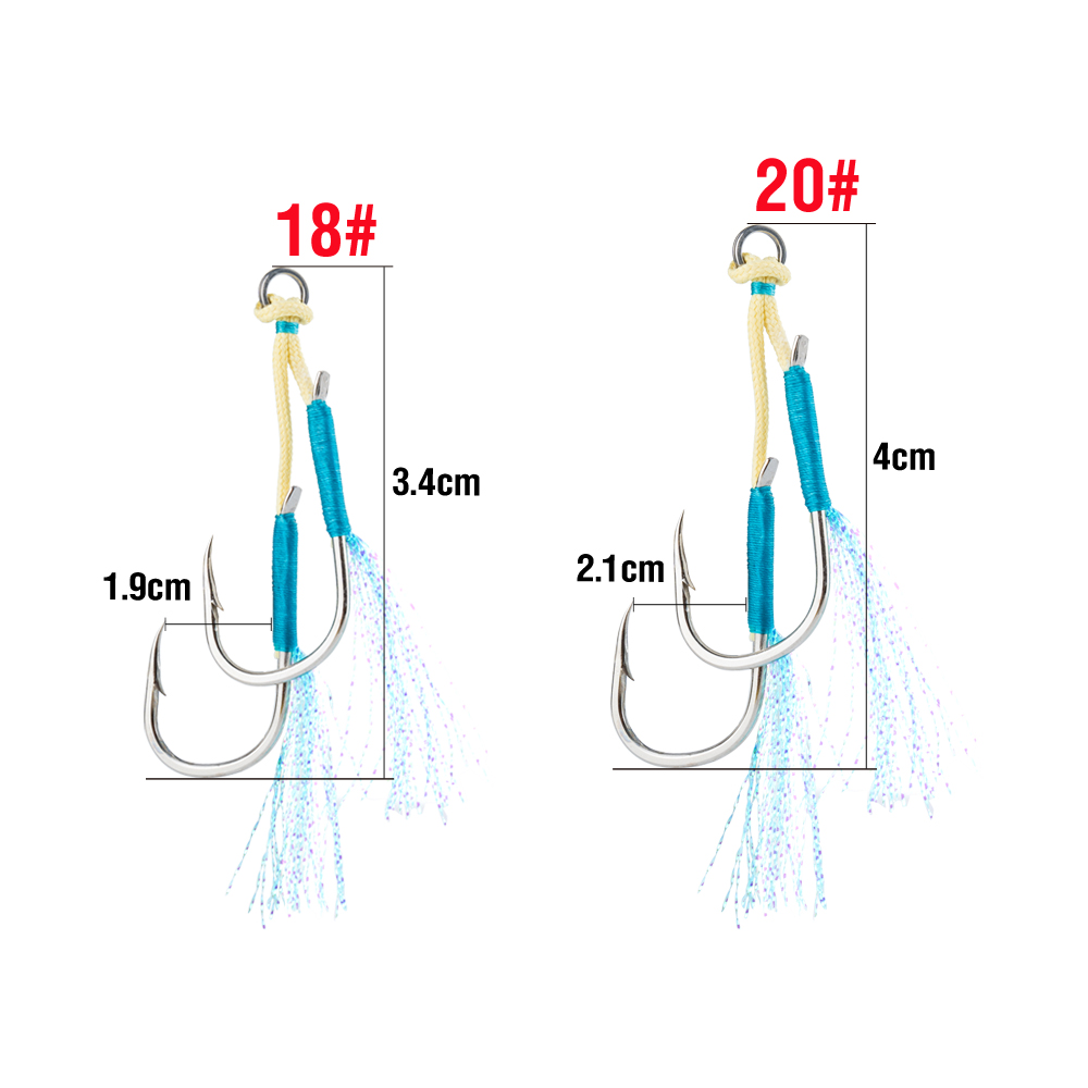20個入り ジグ ルアー アシストフック 海水 スロージギン - Jigger Double Sided のレビューと価格