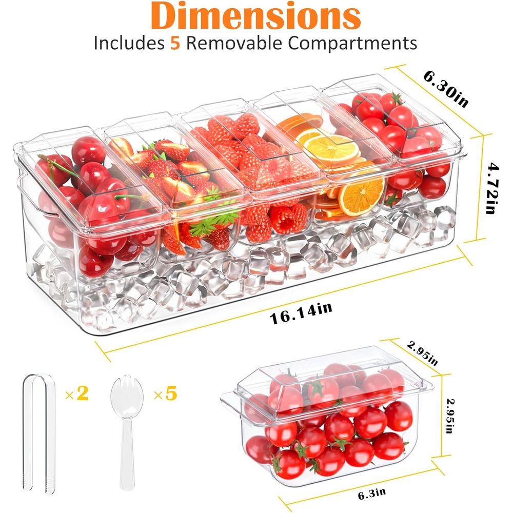調味料トレイ、家庭用、パーティー用、お祝い用、バー用の冷蔵サ - Garnish Tray Set のレビューと価格
