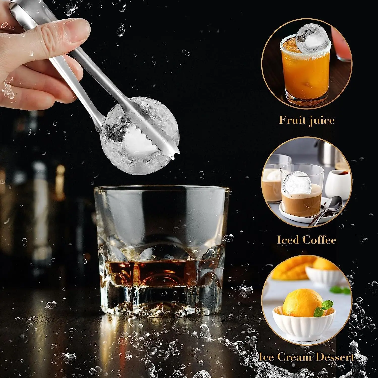食品グレードシリコン製アイスボールメーカー 3D野球 ゴルフ - Ice Mold Sphere のレビューと価格