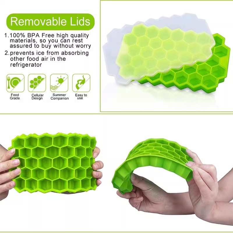 シリコンアイスグリッドボールキューブモールド、カバー付き、収 - Ice Mold Sphere のレビューと価格
