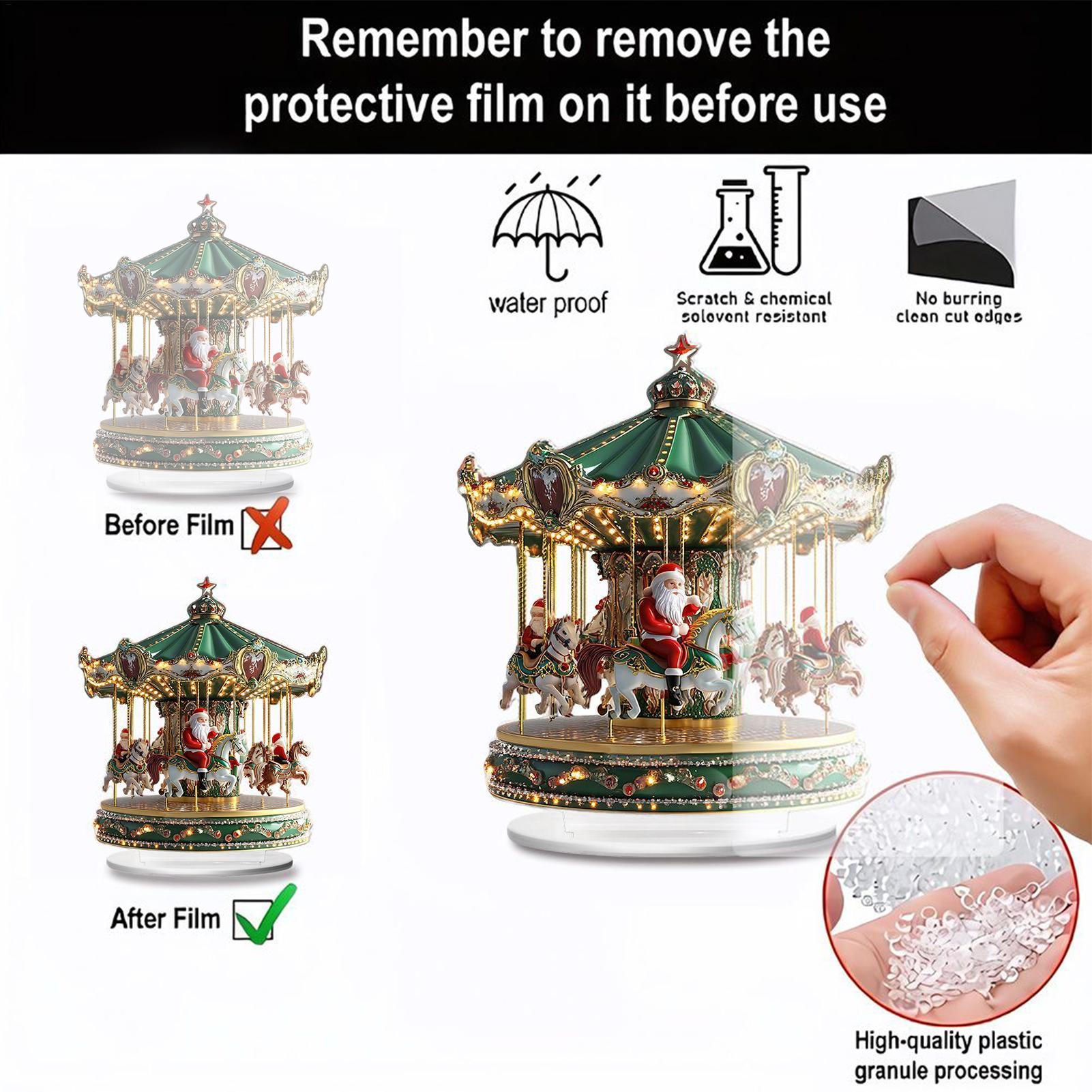 クリスマスカルーセルアクリル2Dホームデコレーションサンタク - Home Bar Shelf のレビューと価格