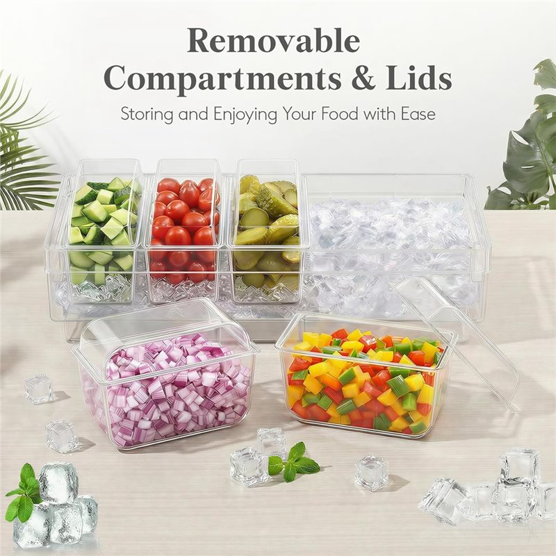 AB46-バー用品、冷蔵調味料容器、タコス用バーサービングセ - Garnish Tray Set のレビューと価格