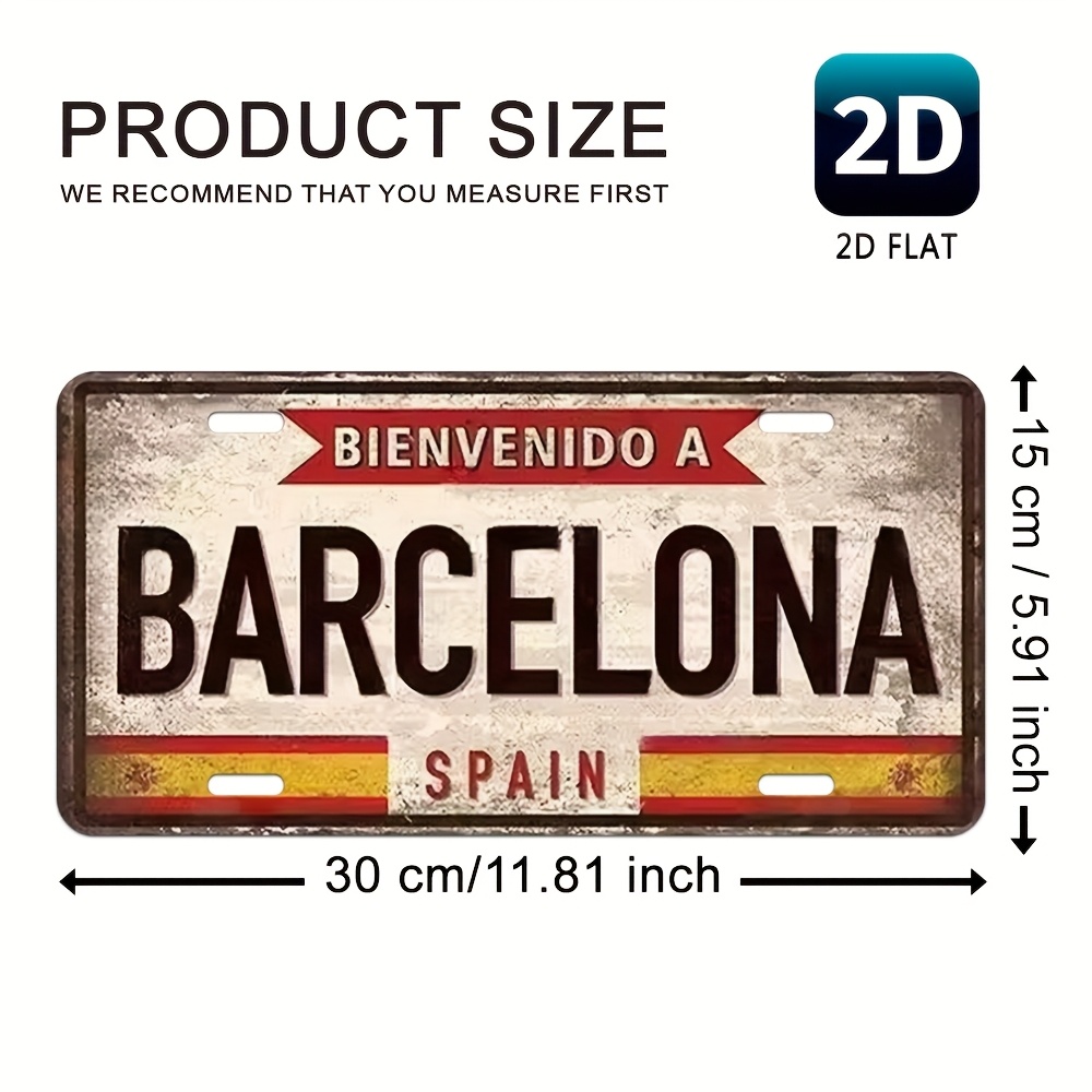 ヴィンテージ「スペイン、バルセロナへようこそ」メタルサイン  - Home Barcelona のレビューと価格