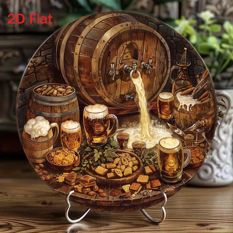 1個入り 丸型 2D フラットアルミサイン 室内/屋外壁飾り - Home Bar Cafe のレビューと価格