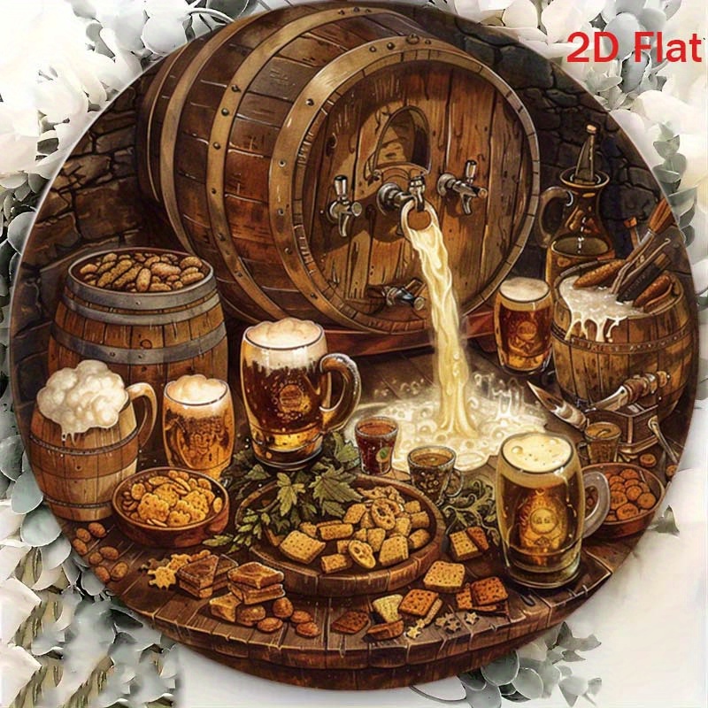 1個入り 丸型 2D フラットアルミサイン 室内/屋外壁飾り - Home Bar Cafe のレビューと価格