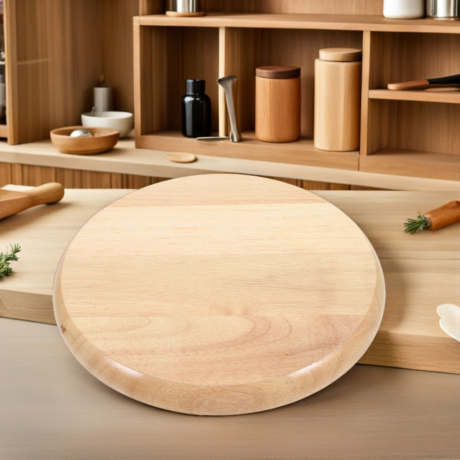 2 個の丸い無垢材のスツールシート交換用滑らかな研磨表面、ダ - Home Bar Stools のレビューと価格