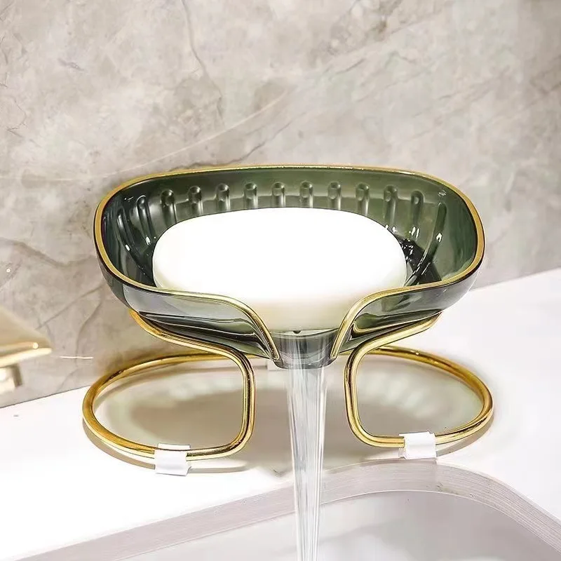 金縁のトイレ石鹸排水ボックス、浴室コーナー収納トレイ（排水穴 - Home Bar Shelf のレビューと価格