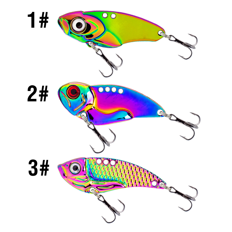 3個入り メタル カラフル VIB ルアー 5g 7g 10 - Jigger Double Sided のレビューと価格
