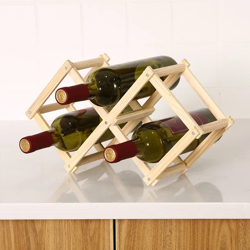 折りたたみ木製ワインラックボトルキャビネットスタンドホルダー - Home Bar Setup のレビューと価格
