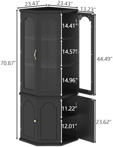 コーナーバーキャビネット（LEDライト付き）、強化ガラス扉と - Home Bar Shelf のレビューと価格
