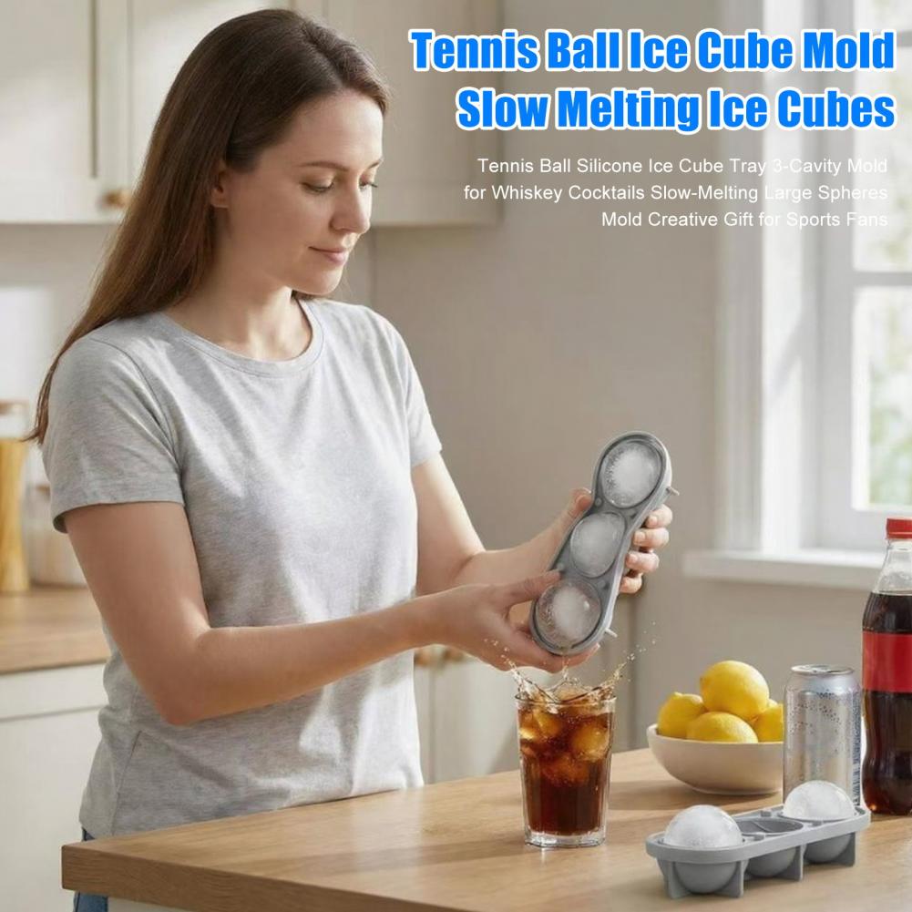 厚みのあるシリコン製アイスモールド、テニスボール型アイスキュ - Ice Mold Sphere のレビューと価格