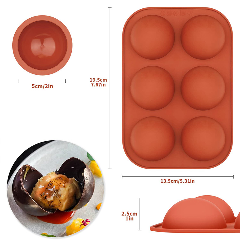 6 キャビティ半円シリコンモールド半球ラウンドドームモールド - Ice Mold Sphere のレビューと価格