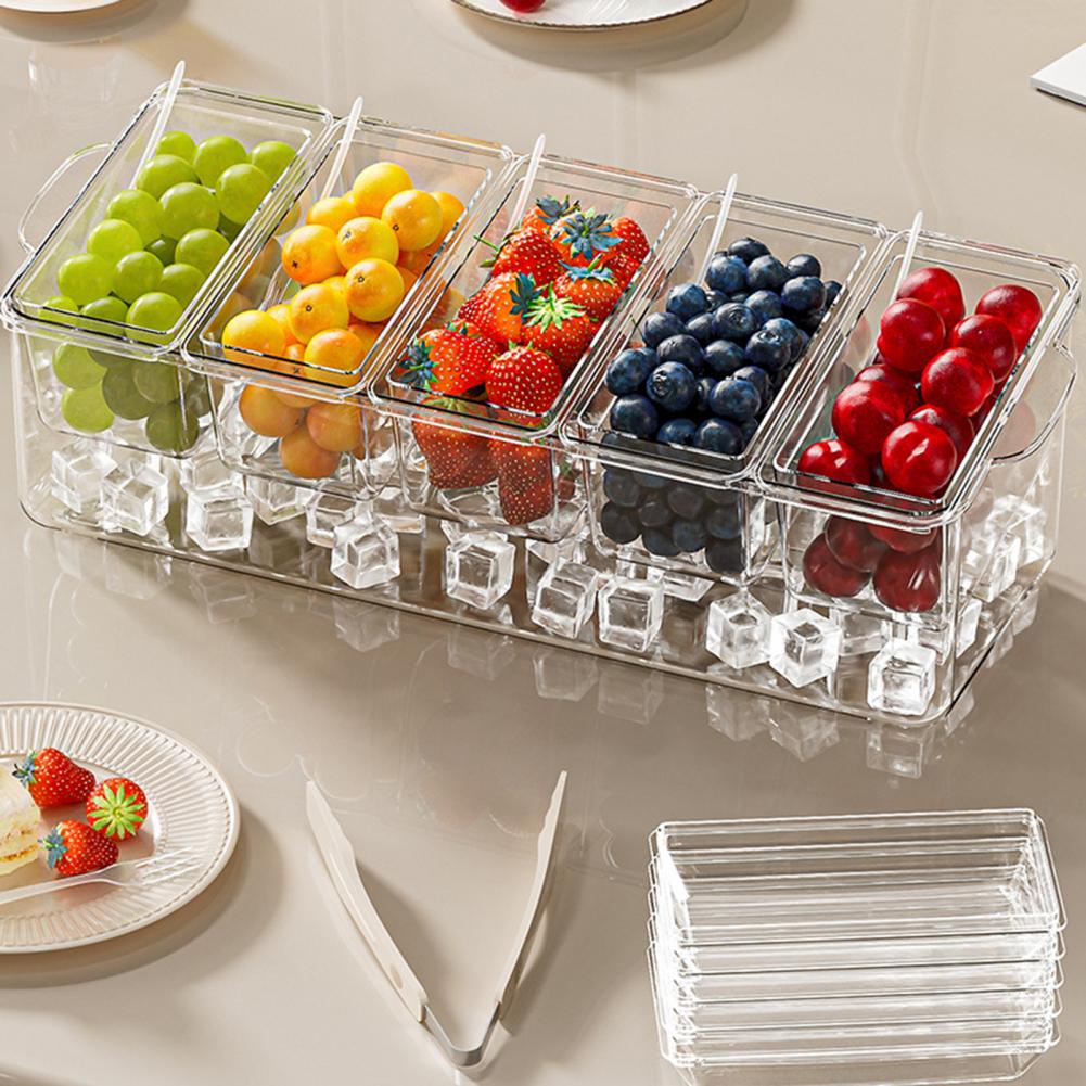 タコスバー用サービングセット、パーティー用氷冷調味料キャディ - Garnish Tray Set のレビューと価格