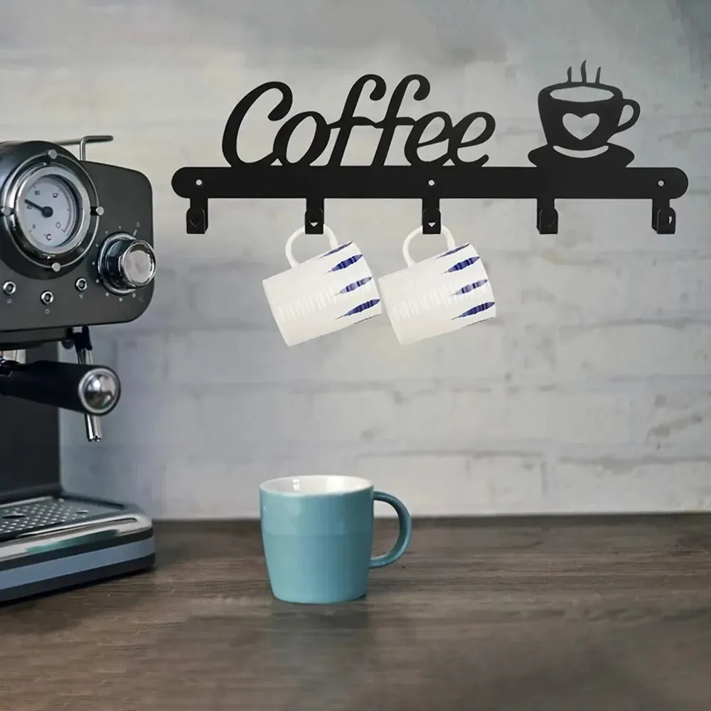 コーヒーメタルマグホルダー 壁掛け式 鉄製コーヒーカップフッ - Home Bar Word のレビューと価格